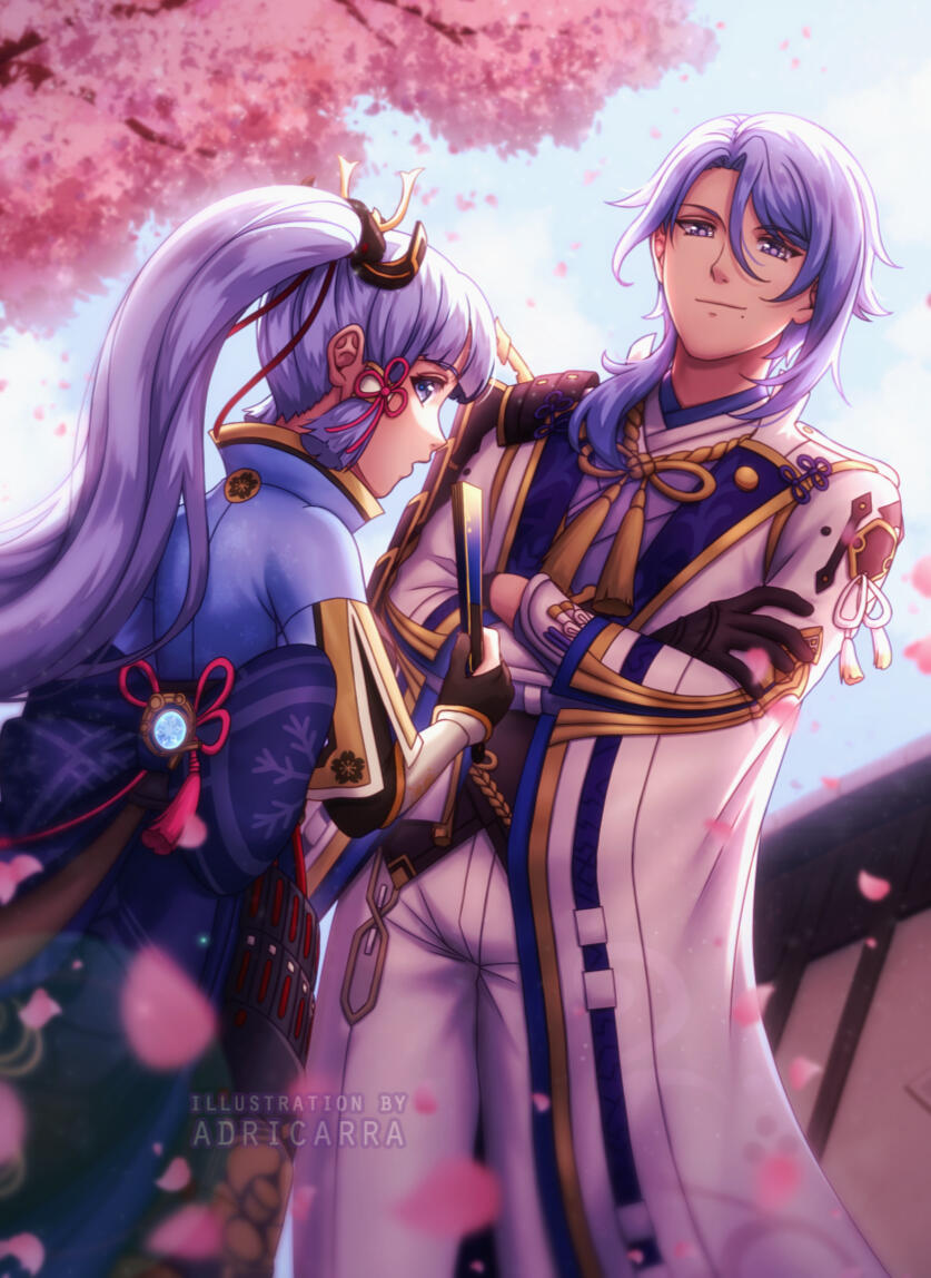 Ayaka and Ayato [Genshin Impact] - Soft Shading illustration